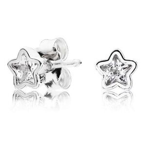 PANDORA STERLING SILVER sparkling star stud earrings. NEW